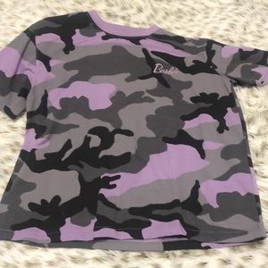 Missguided Barbie purple camo crop top